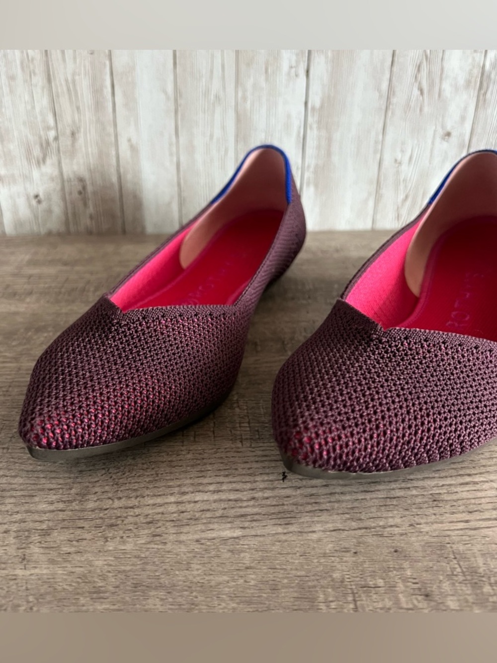 Rothy’s Retired Berry Lattice The Point Flats Size 8.5 - Picture 2 of 7